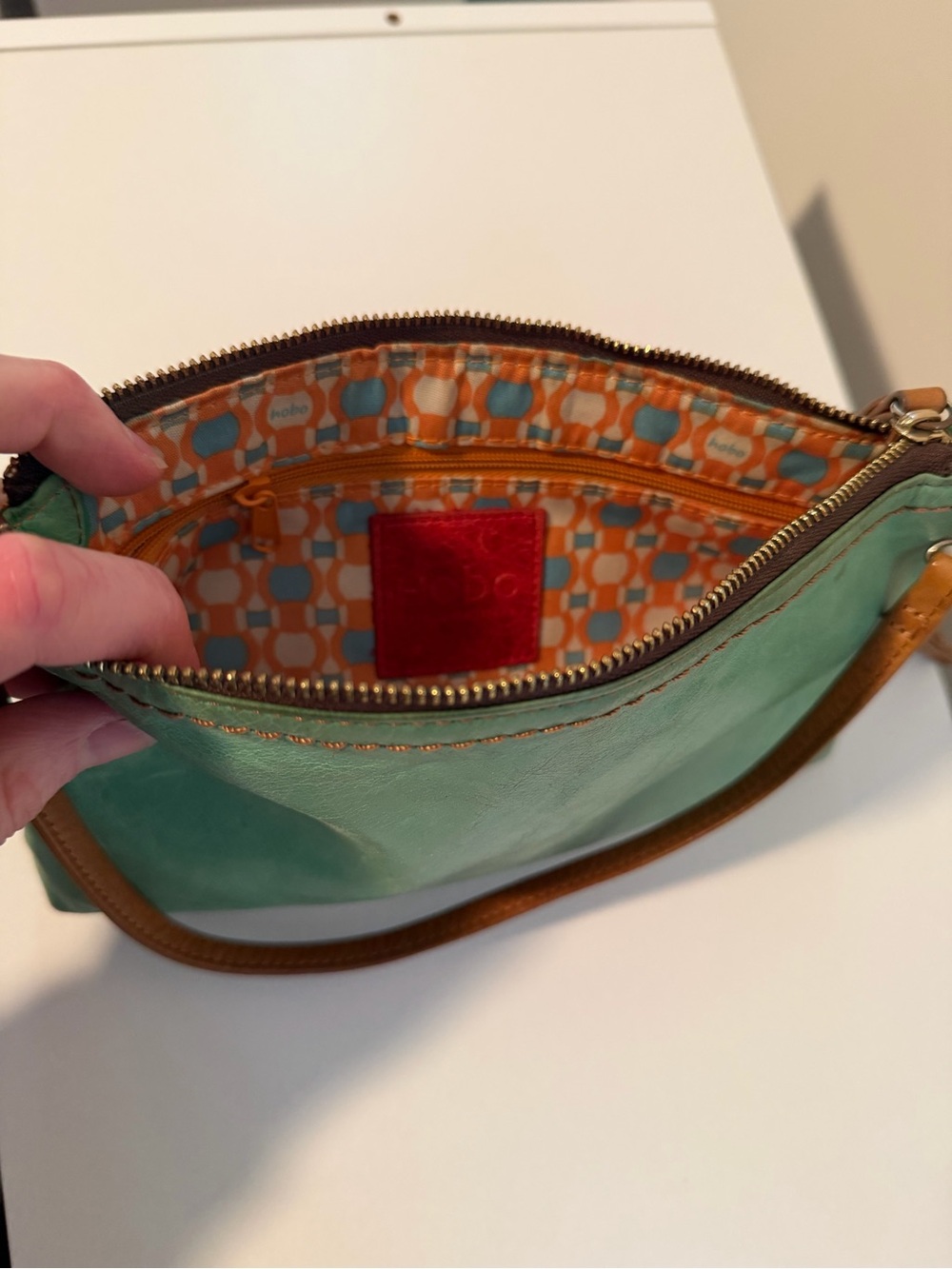 HOBO Green Leather Adjustable Strap Crossbody Bag - Picture 5 of 8